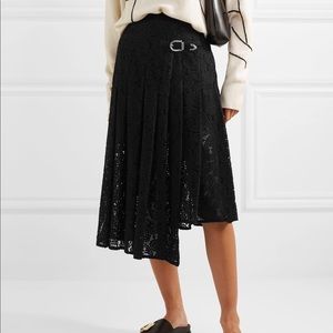 Maje Embroidered Asymmetric Skirt with Buckle
